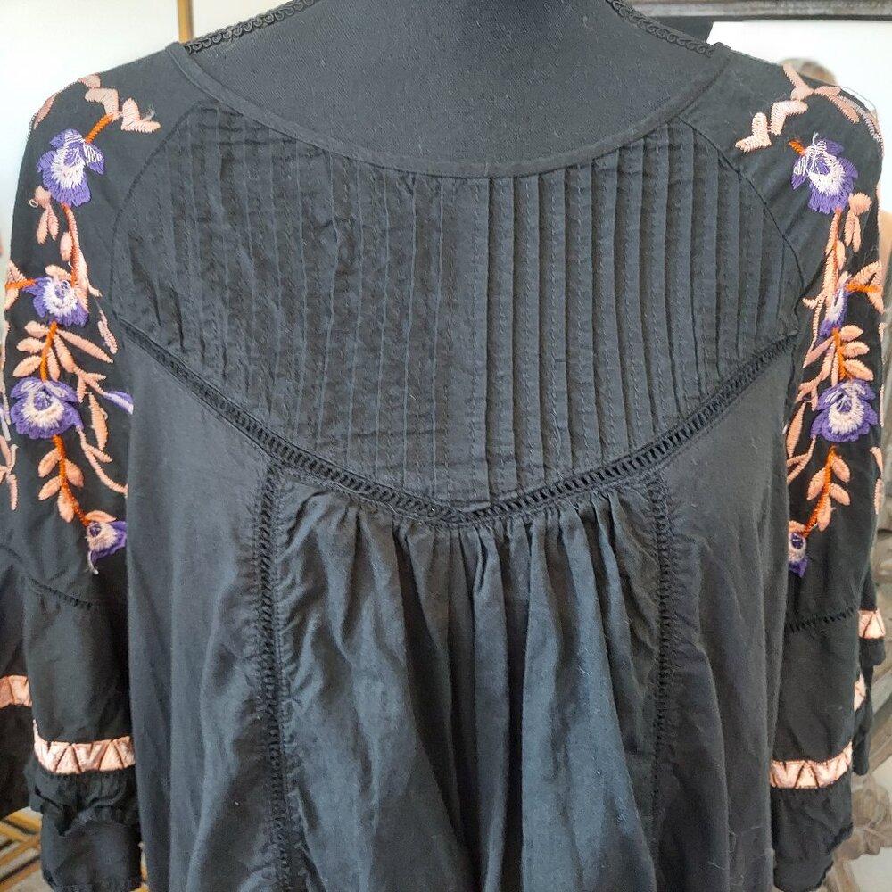 Free People Black Dress w/ Floral Embroidery - Picture 10 of 10